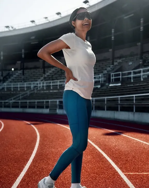 Maria Akraka när hon var tillbaka på Stockholm Olympic Stadium år 2023